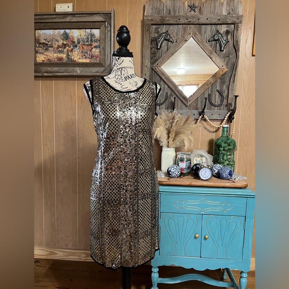 Chelsea and Violet Gold Sequence Dress